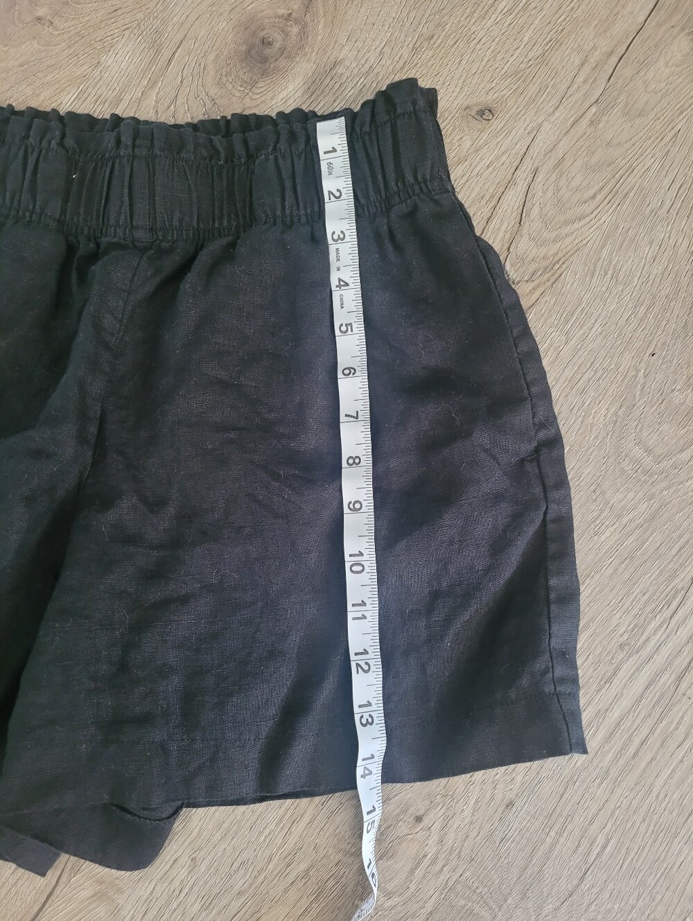 Quince 100% European Linen High Waisted Shorts - Black - Size XS - Picture 5 of 8
